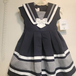 Jessica Ann Navy and White Striped Dress